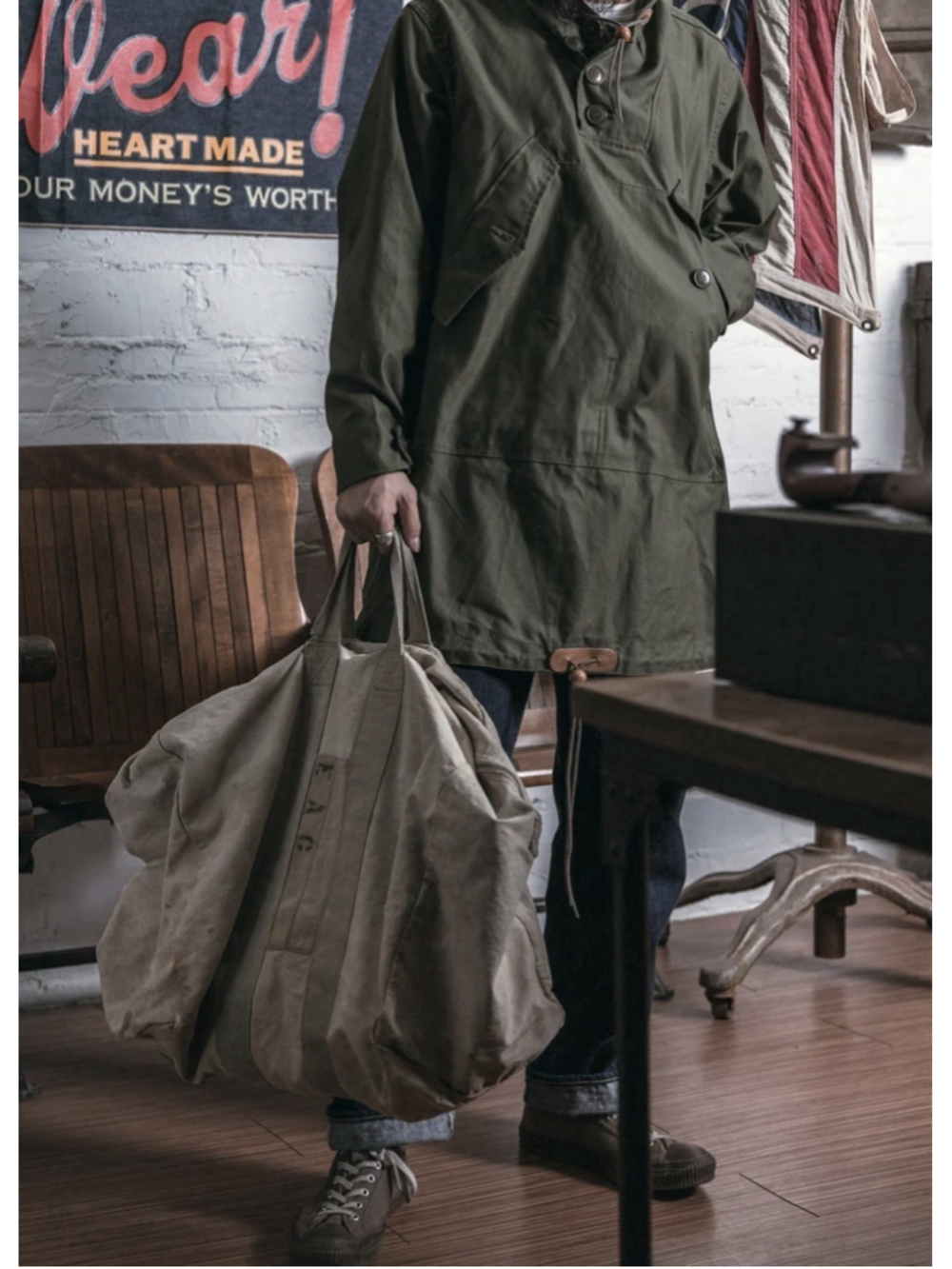 USA SHIP Parka, Field, Cotton, O.D. L - Picture 4 of 8